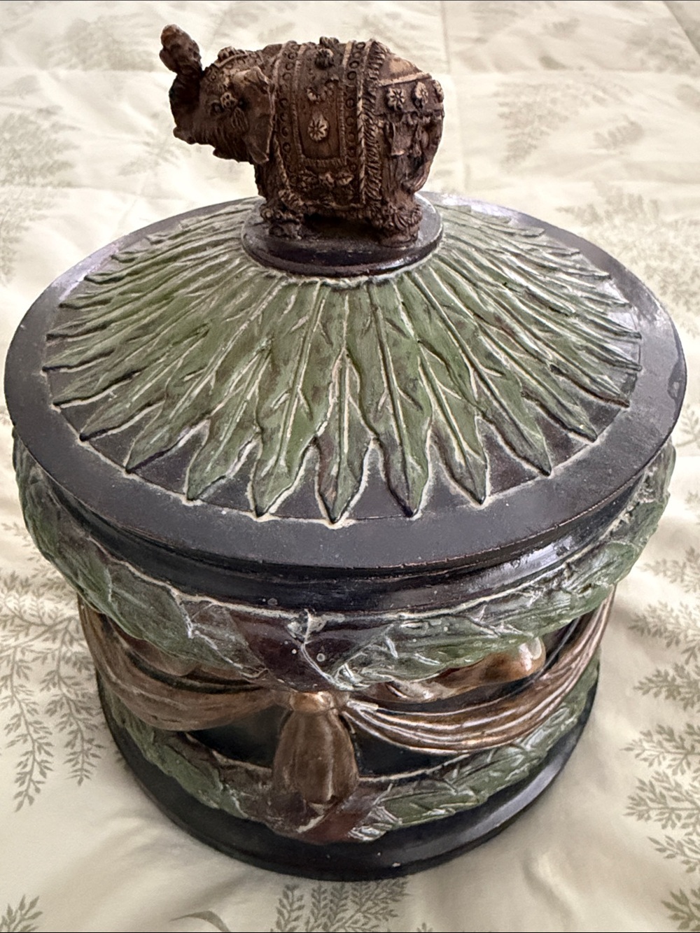 Decorative Elephant Lidded Trinket Box by Clior